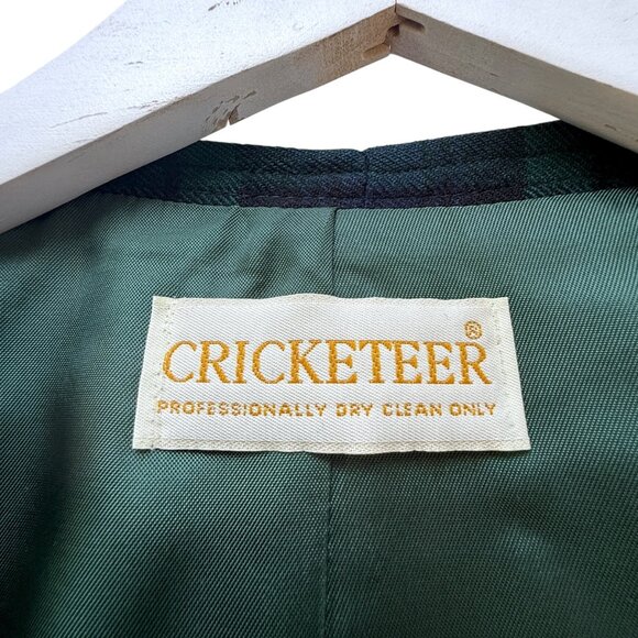 Cricketeer Mens Vest M/L Navy Green Plaid Preppy Scottish Tartan Wool - Picture 4 of 7